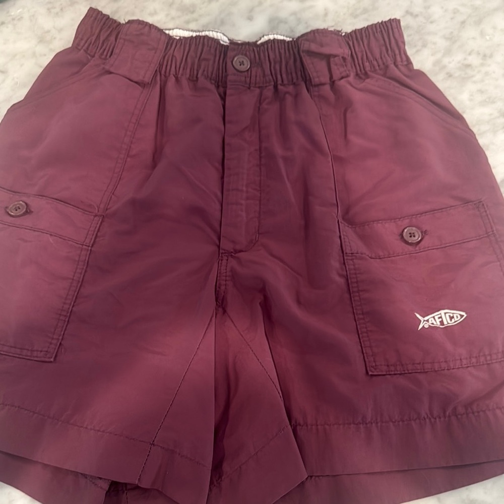 AFTCO Burgundy Cargo Shorts